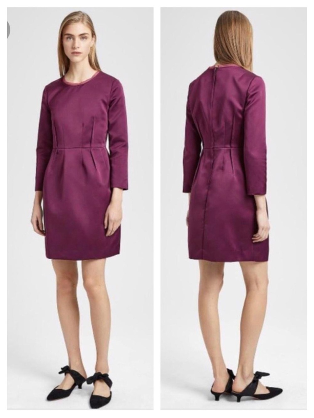 NWT Theory Luxe Corset Satin Mini Dress Electric Pink Size 0